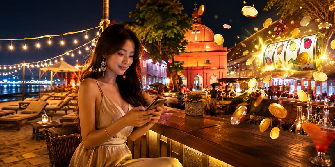 Suasana permainan kasino malam di Melaka dengan paparan permainan langsung